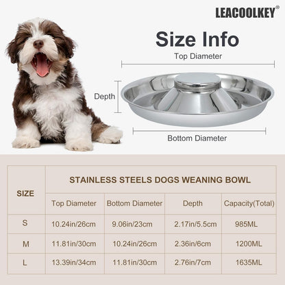 Stainless Steel Dogs Bowls-Puppy Food/Water Bowls-Dogs Feeding Bowls for Litters Puppies-Pets Whelping Weaning Dishes-Feeder Bowls for Dogs/Cats/Pets Ste of 2